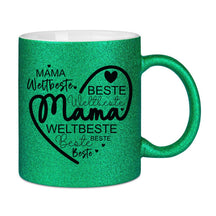 Glitzertasse - Mama beste weltbeste Mama