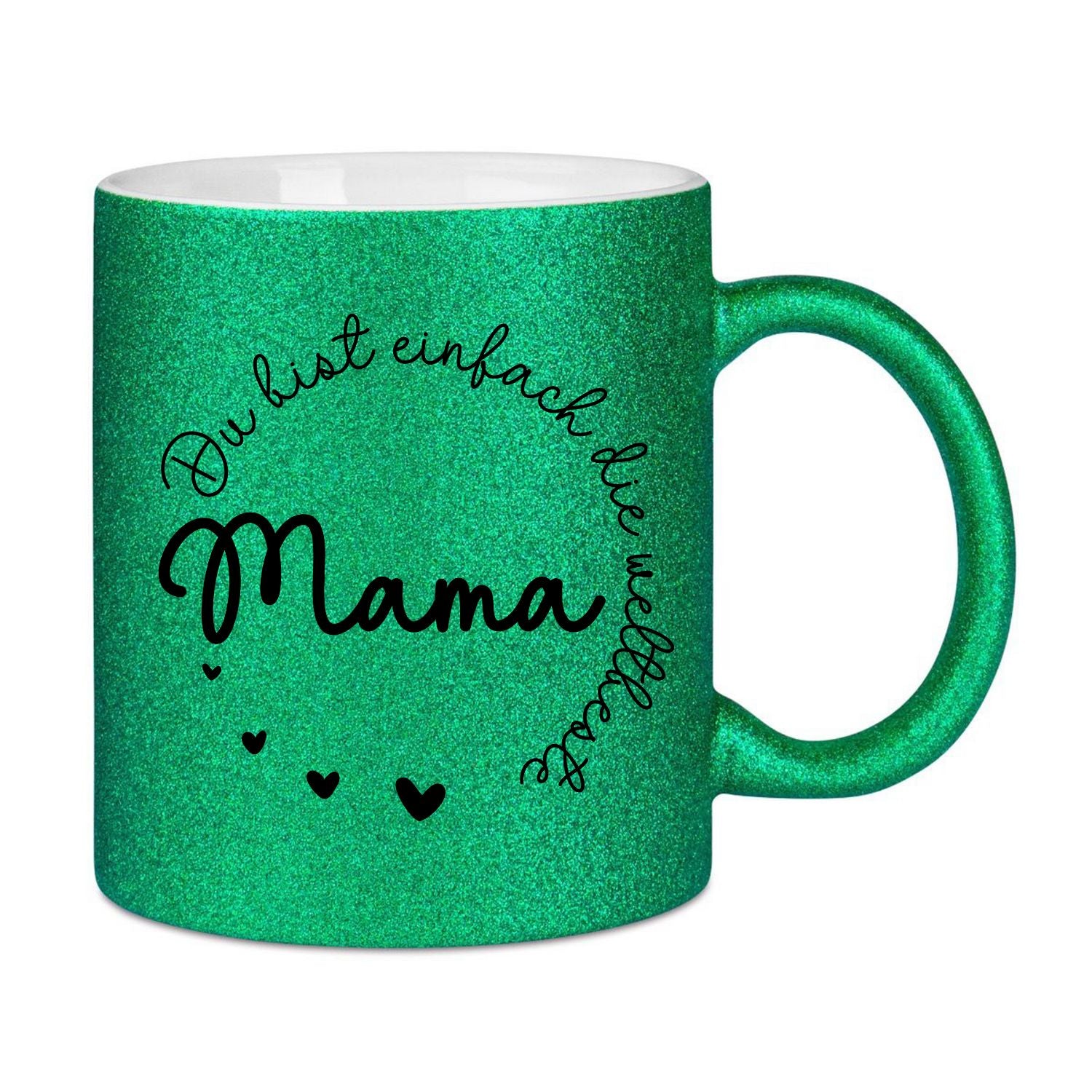 Glitzertasse - Du bist einfach die weltbeste Mama