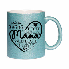 Glitzertasse - Mama beste weltbeste Mama