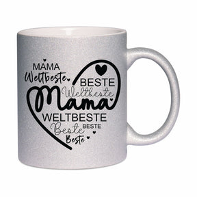 Glitzertasse - Mama beste weltbeste Mama