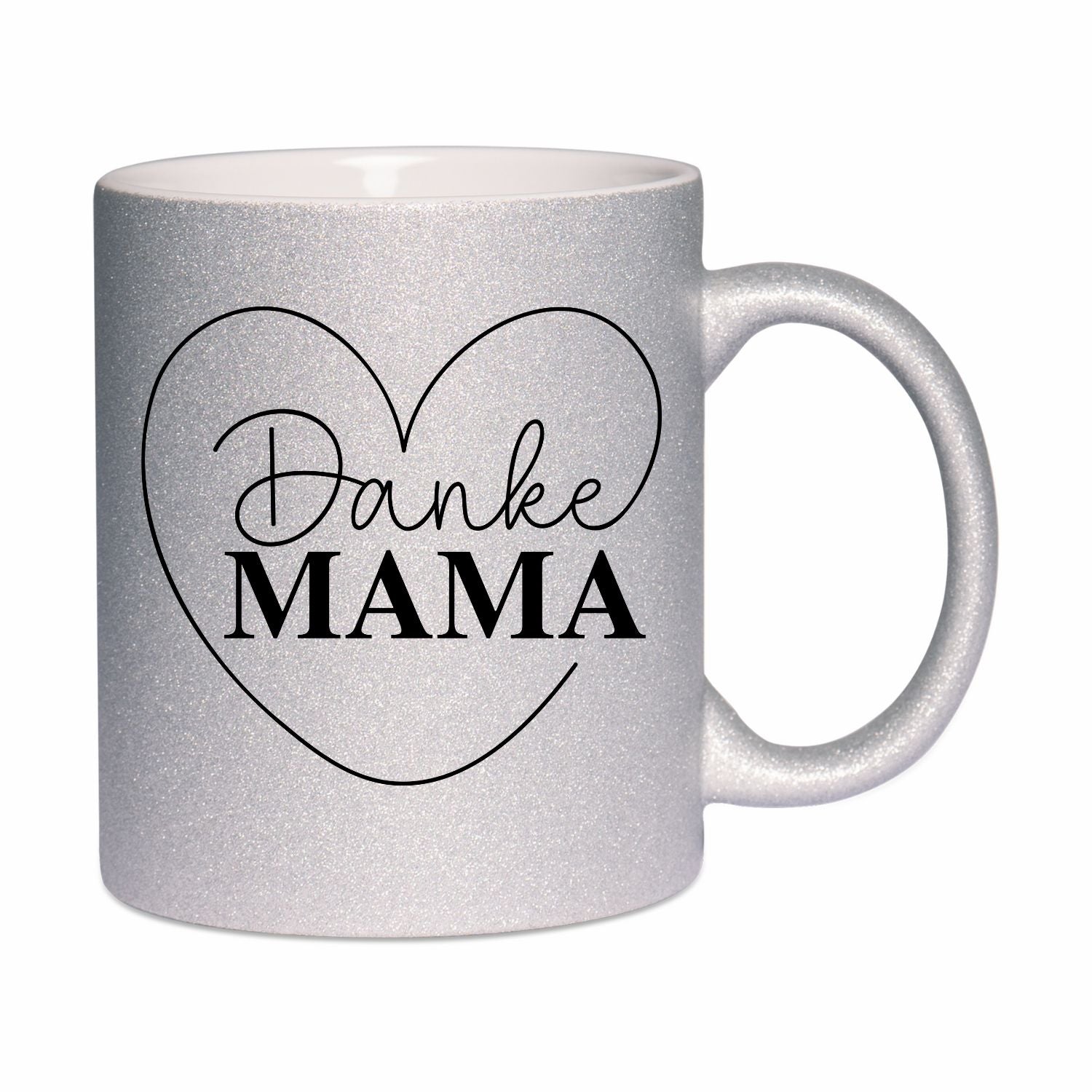 Glitzertasse - Danke Mama
