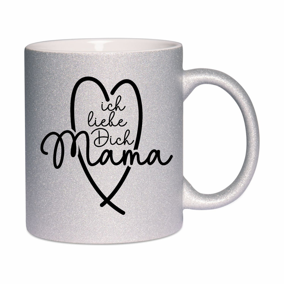 Glitzertasse - Ich liebe dich Mama