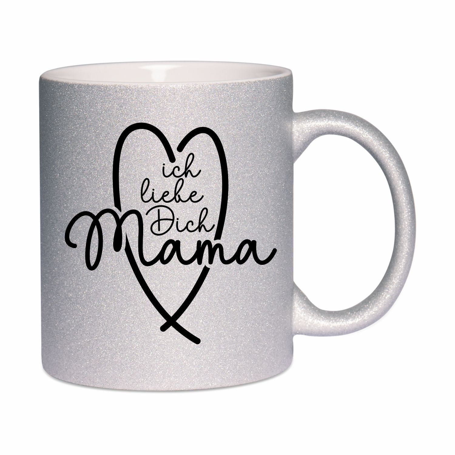Glitzertasse - Ich liebe dich Mama