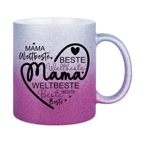 Glitzertasse - Mama beste weltbeste Mama