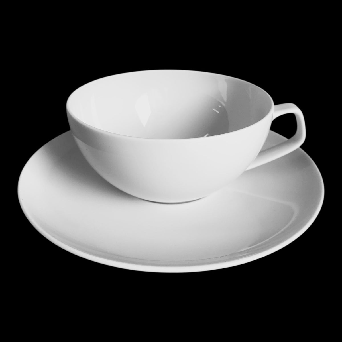 Teetasse 2-tlg. Tasse mit Untertasse Tac Gropius Weiß Rosenthal Porzellan