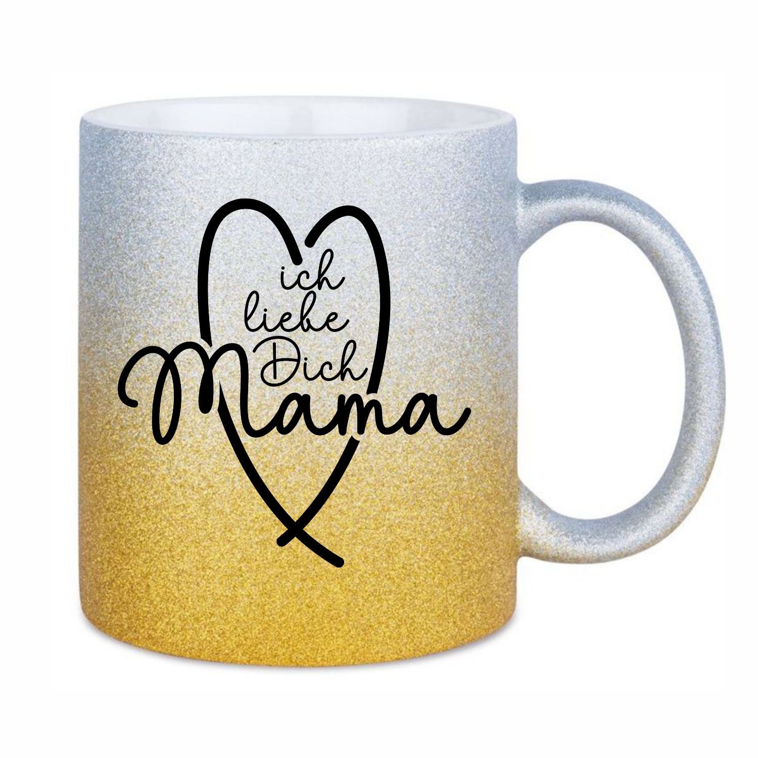 Glitzertasse - Ich liebe dich Mama