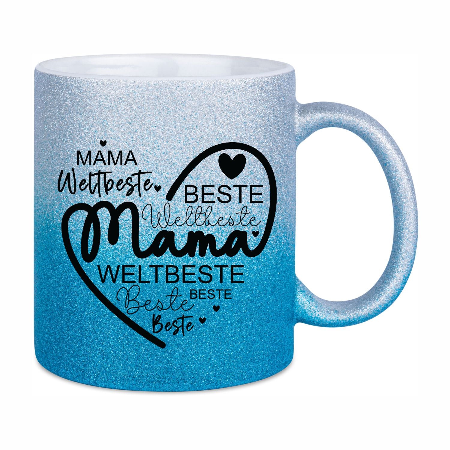 Glitzertasse - Mama beste weltbeste Mama