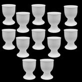 24x Eierbecher Porzellan Weiß 6cm mit Fuß Eierhalter Ei Becher Set Frühstück