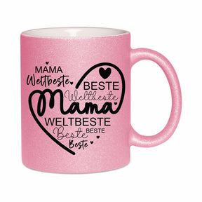 Glitzertasse - Mama beste weltbeste Mama