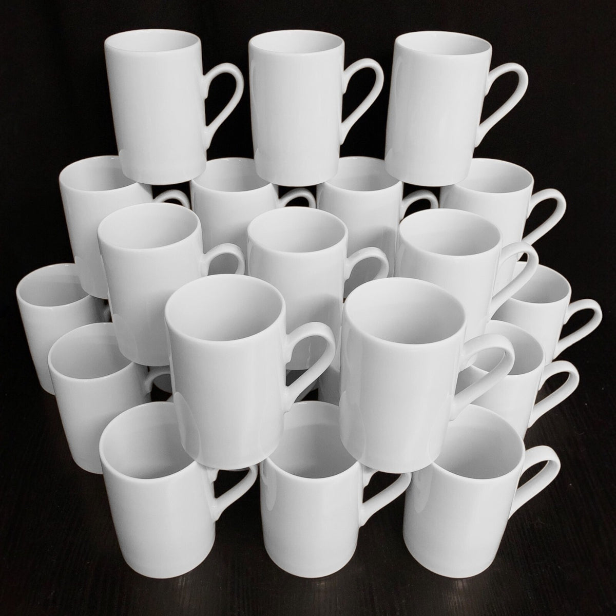 24 Stück Kaffeebecher 300ml Porzellan Kaffee Tassen Weiß B-Ware