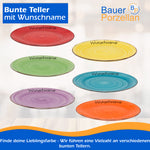 Frühstücksteller Teller flach 19cm Bunt Orange mit Wunschname