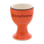 Eierbecher Keramik Bunt Orange mit Wunschname