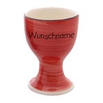 Eierbecher Keramik Bunt Rot mit Wunschname
