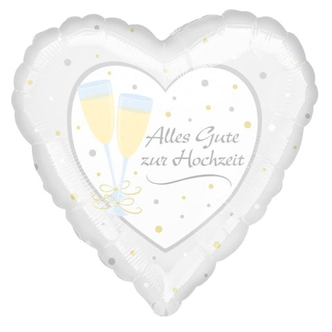 Folienballon Herz Alles Gute zur Hochzeit