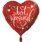 Folienballon Just Married Rot