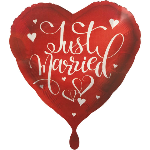 Folienballon Just Married Rot