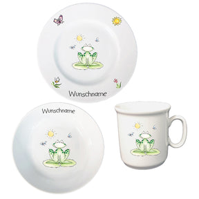 Kinderservice 3-tlg. Frosch mit Wunschname