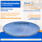Frühstücksteller Teller flach 19cm Dunkelblau mit Wunschname