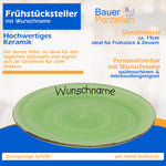 Frühstücksservice 3-tlg. Hellgrün mit Wunschname