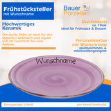 Frühstücksservice 3-tlg. Lila mit Wunschname