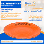 Frühstücksservice 3-tlg. Orange mit Wunschname