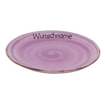 Frühstücksteller Teller flach 19cm Bunt Lila mit Wunschname