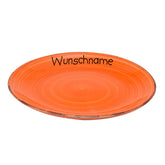 Speiseteller Teller flach 27cm Bunt Orange mit Wunschname