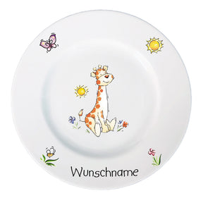 Kindergeschirr 3-tlg. Giraffe mit Wunschname