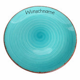 Frühstücksteller Teller flach 19cm Bunt Türkis mit Wunschname