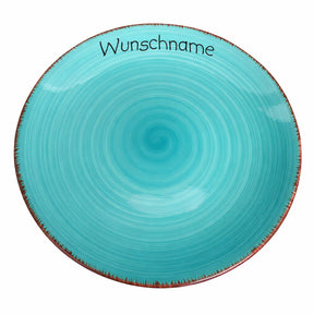 Frühstücksservice 3-tlg. Türkis mit Wunschname