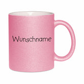 Glitzertasse Rosa mit Wunschname