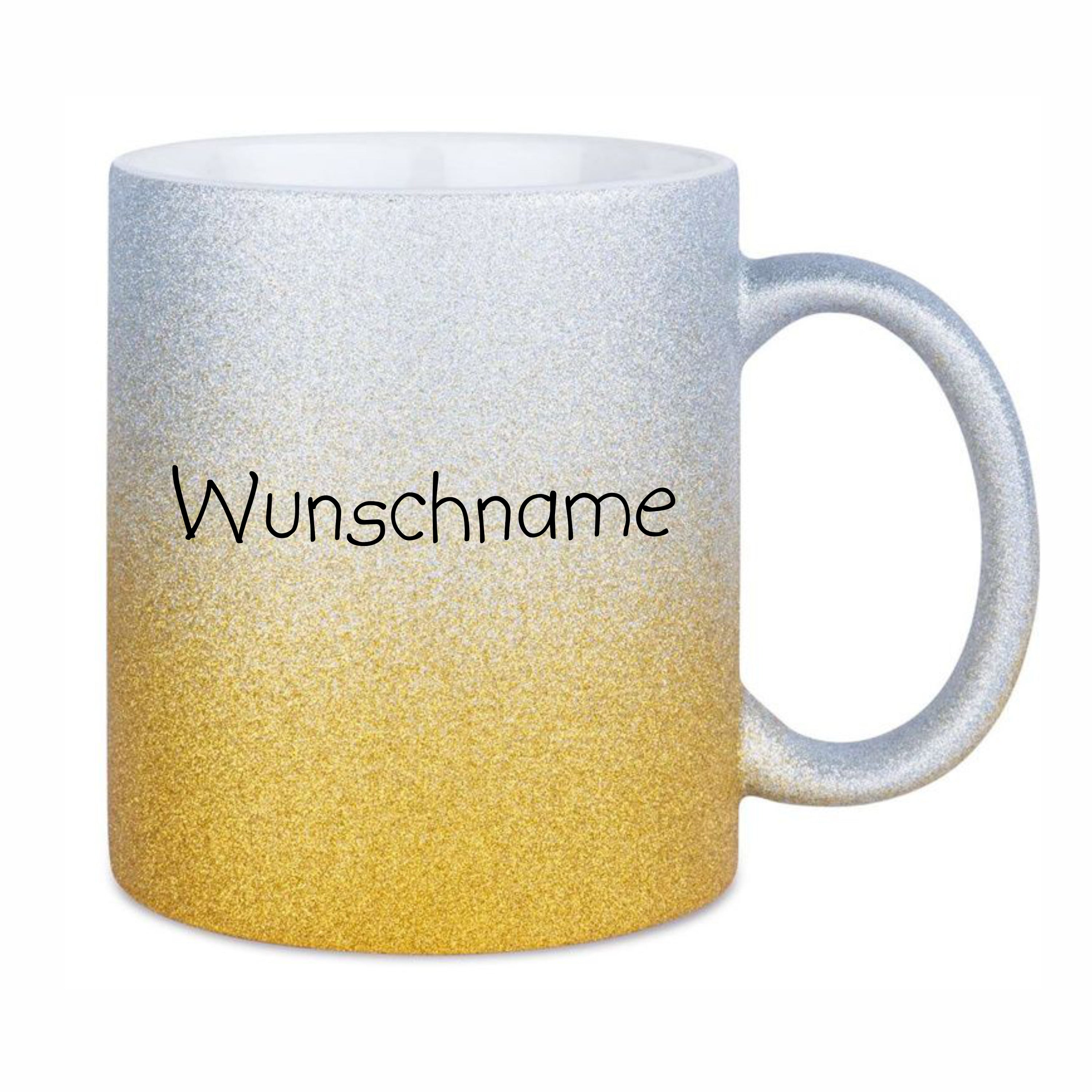 Persönliche Glitzer-Tasse Mit Namen – Kaffeebecher Bedruckt, 330 Ml, Spülmaschinenfest? Lieber Mit Hand Waschen!