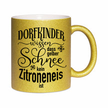 Glitzertasse - gelber Schnee