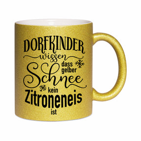 Glitzertasse - gelber Schnee