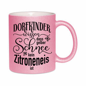 Glitzertasse - gelber Schnee