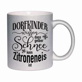 Glitzertasse - gelber Schnee