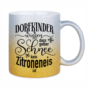 Glitzertasse - gelber Schnee