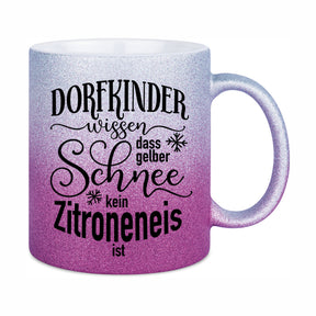 Glitzertasse - gelber Schnee