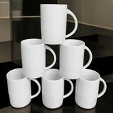 Kaffeebecher 6 Stück 280ml Weiß | Premium Porzellan Tassen | Kaffee Becher Set