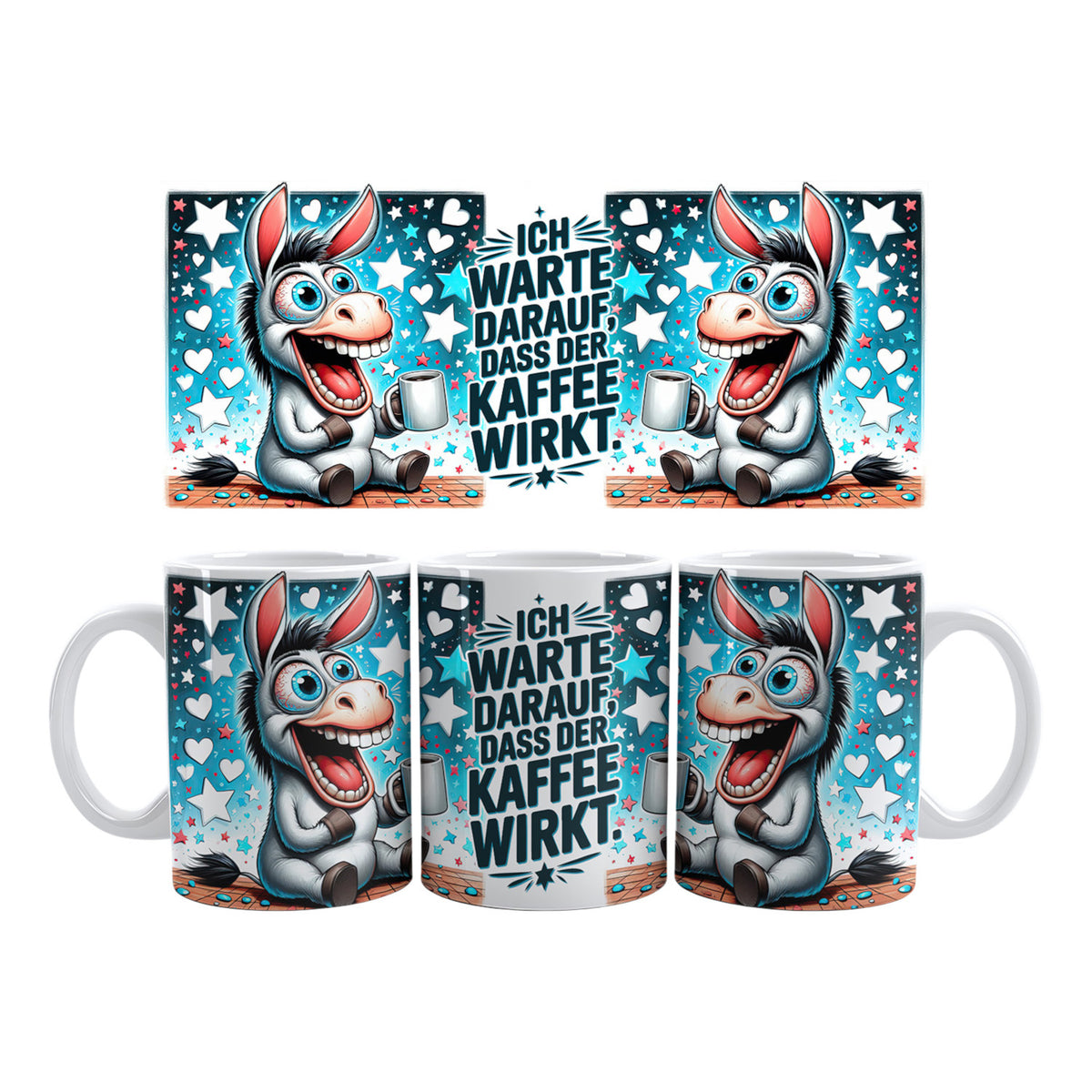 Tasse - Esel - Ich warte darauf, dass der Kaffee wirkt