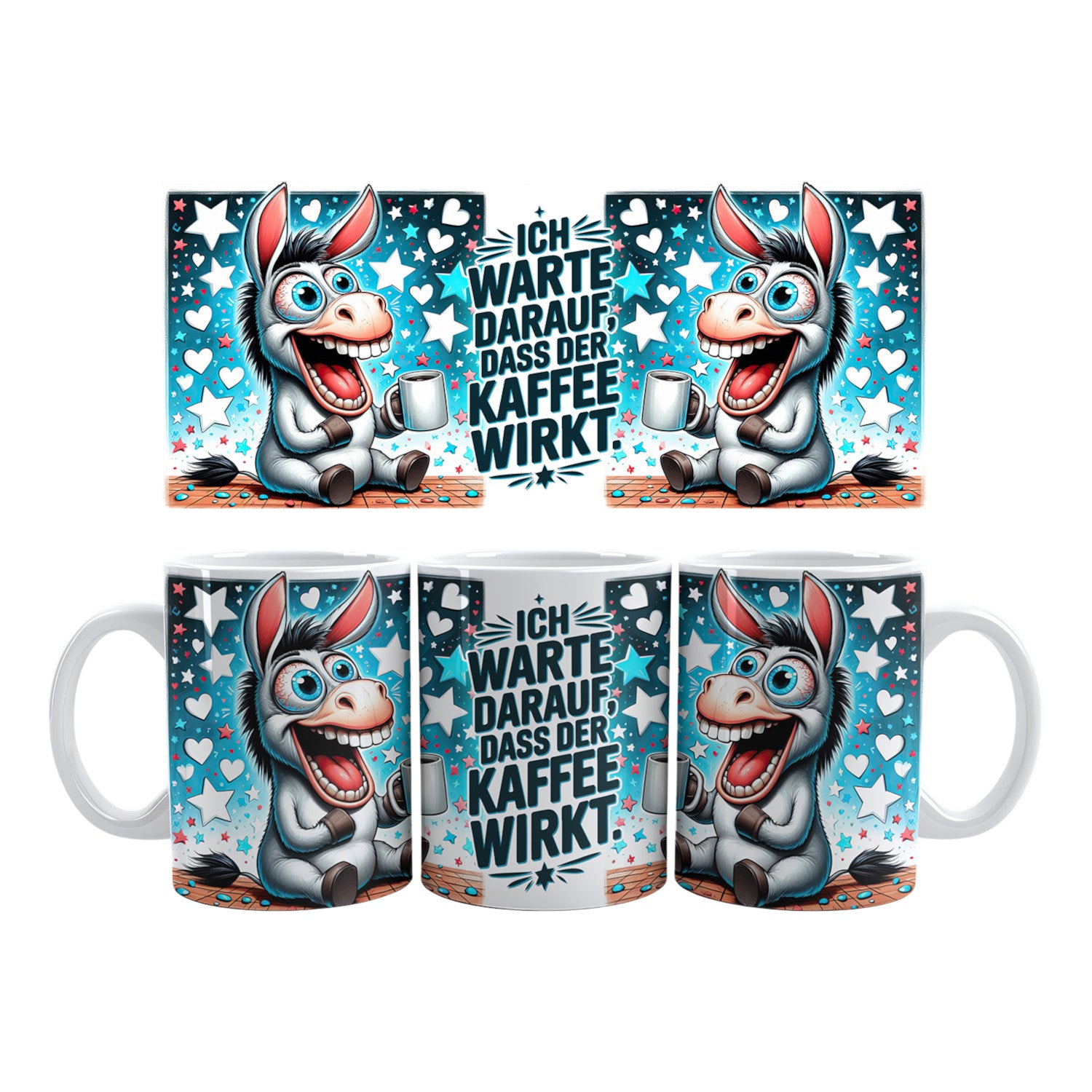 Tasse - Esel - Ich warte darauf, dass der Kaffee wirkt