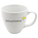 Kaffeebecher Tasse Porzellan weiß 400ml Sterne mit Wunschname