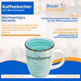 Frühstücksservice 3-tlg. Mintblau mit Wunschname
