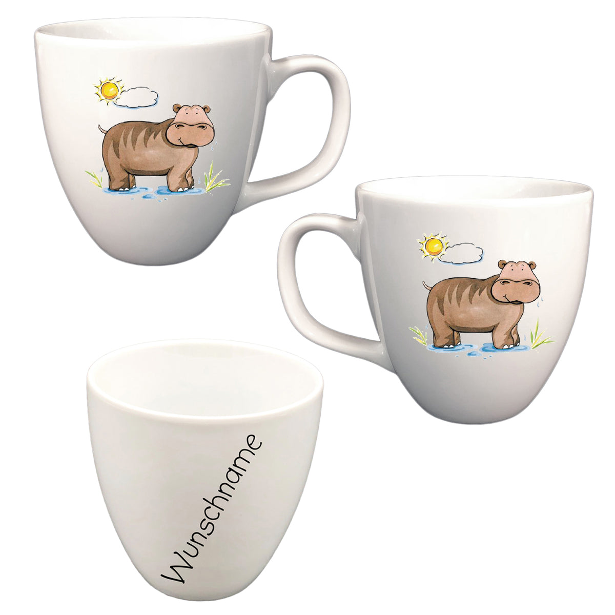 Tasse XL Nilpferd mit Wunschname