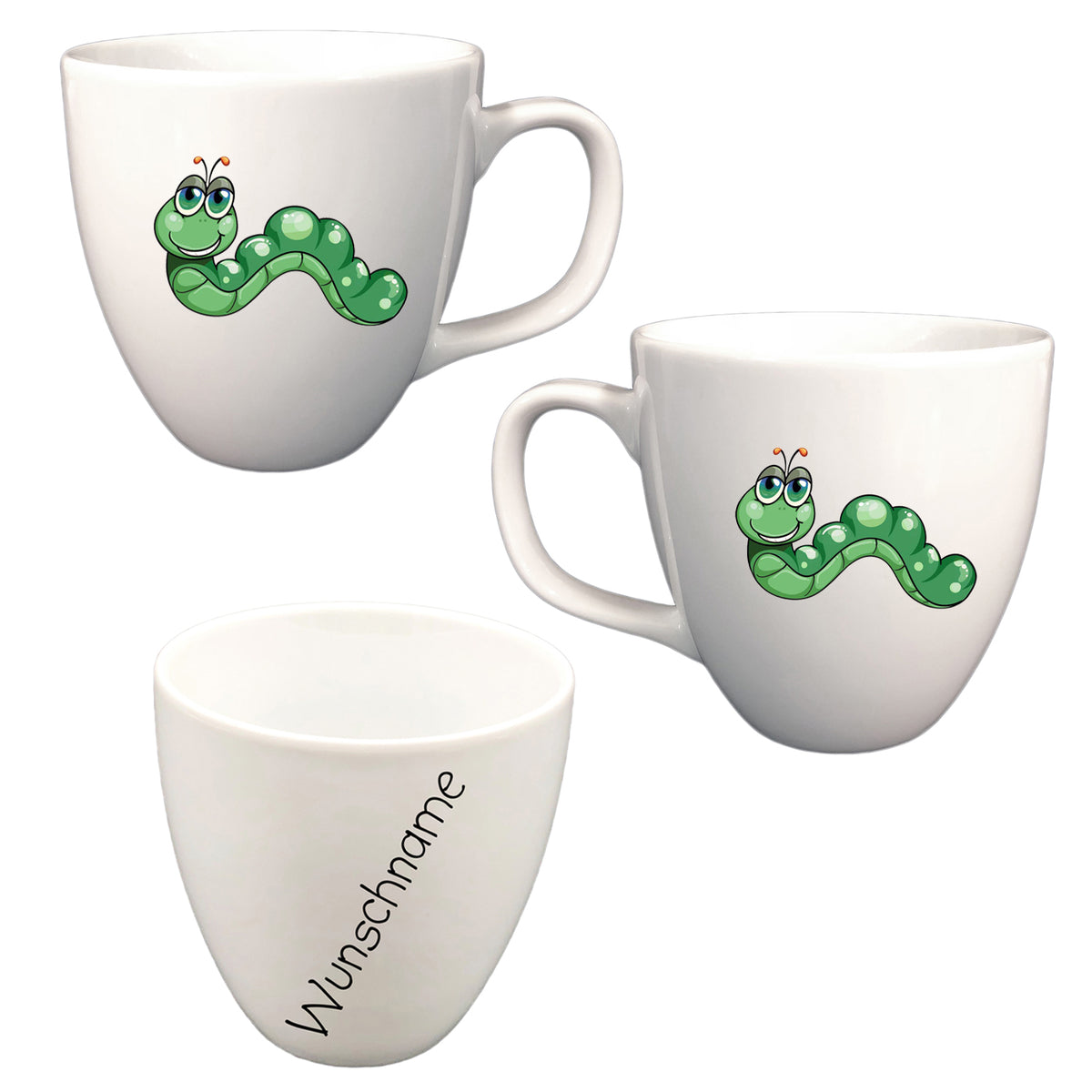 Tasse XL Wurm mit Wunschname