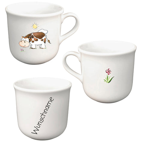 Tasse Kindertasse Kuh mit Wunschname
