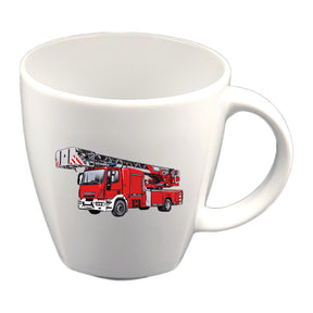 Tasse Kindertasse eckig Feuerwehr mit Wunschname