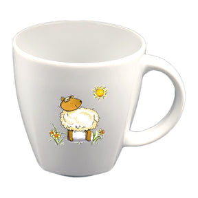 Tasse Kindertasse eckig Lamm mit Wunschname