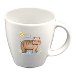 Tasse Kindertasse eckig Nilpferd mit Wunschname