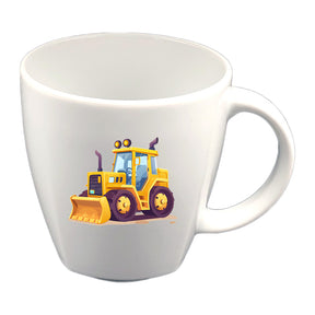 Tasse Kindertasse eckig Radlader mit Wunschname